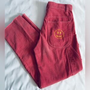 Drew House Hot Pink High Rise Corduroy Carpenter Pants Size 28